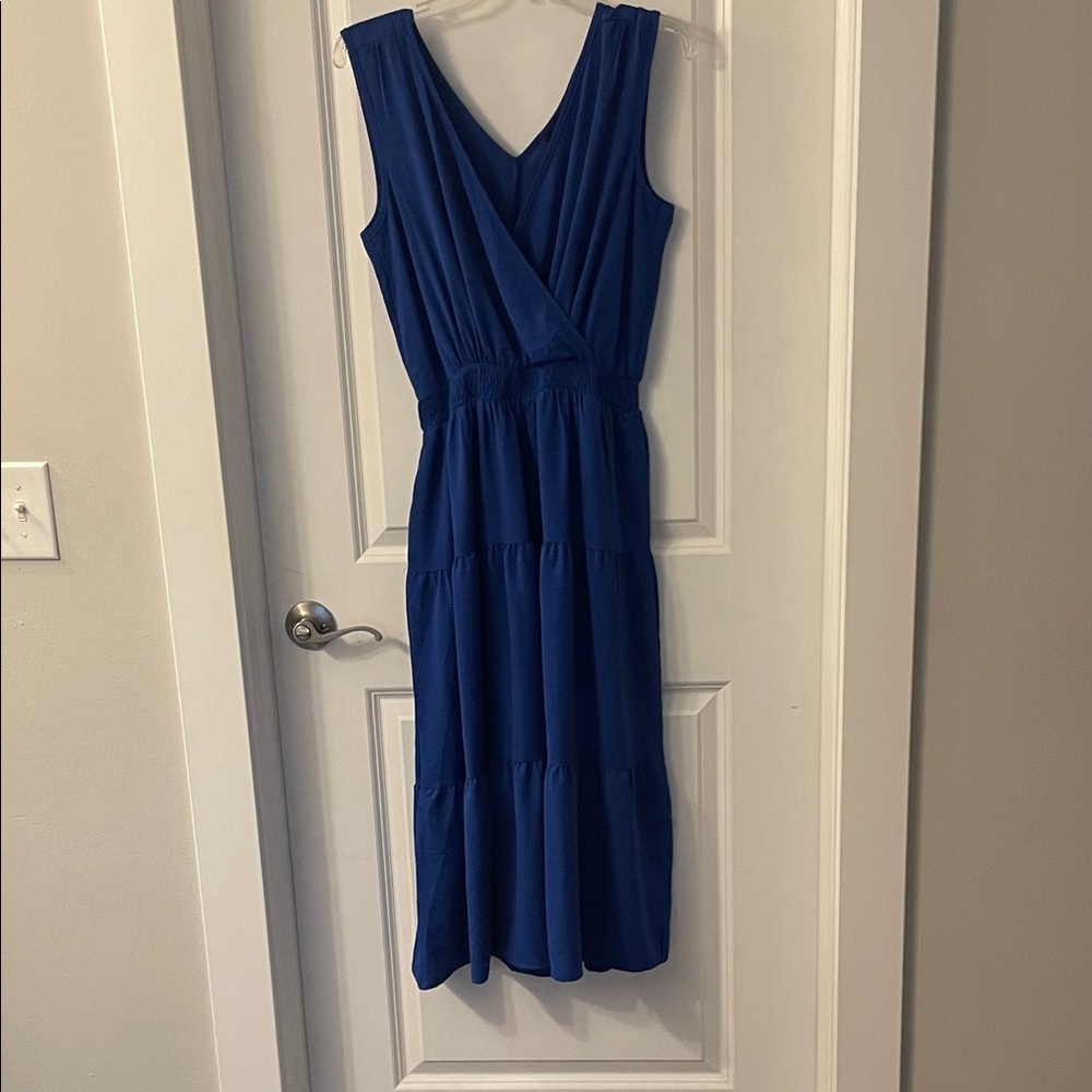 Nina Leonard Royal Blue Midi Dress - Picture 2 of 5